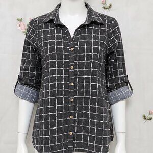 CURE *Grey & White Button-up Shirt* Size: 0XL